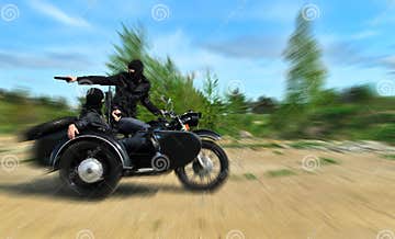 one armed motorcycle rider