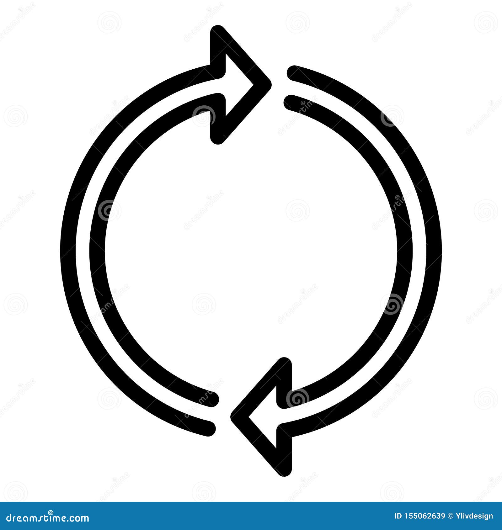 Two Arrows Forming a Circle Icon Outline Style Stock Vector Two Arrows Forming a Circle Icon Outline Style Stock Vector