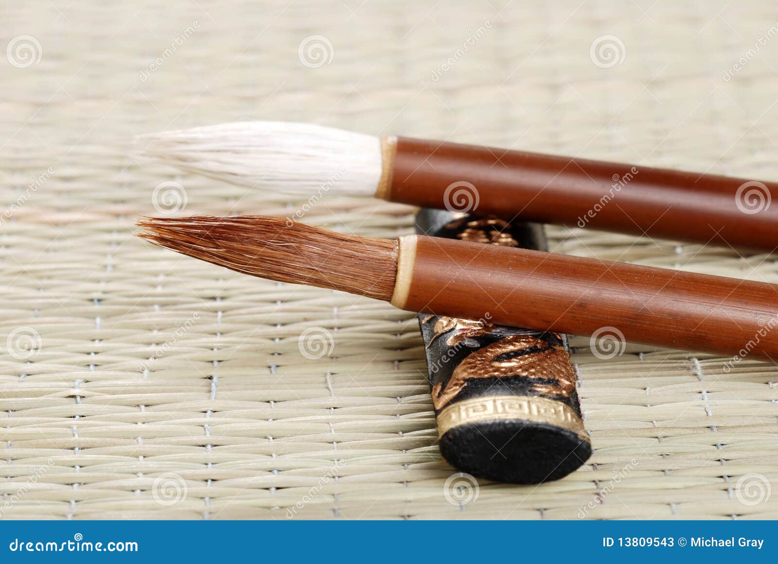 Two Asian Calligraphy Brushes Stock Image Image of japan, black 13809543