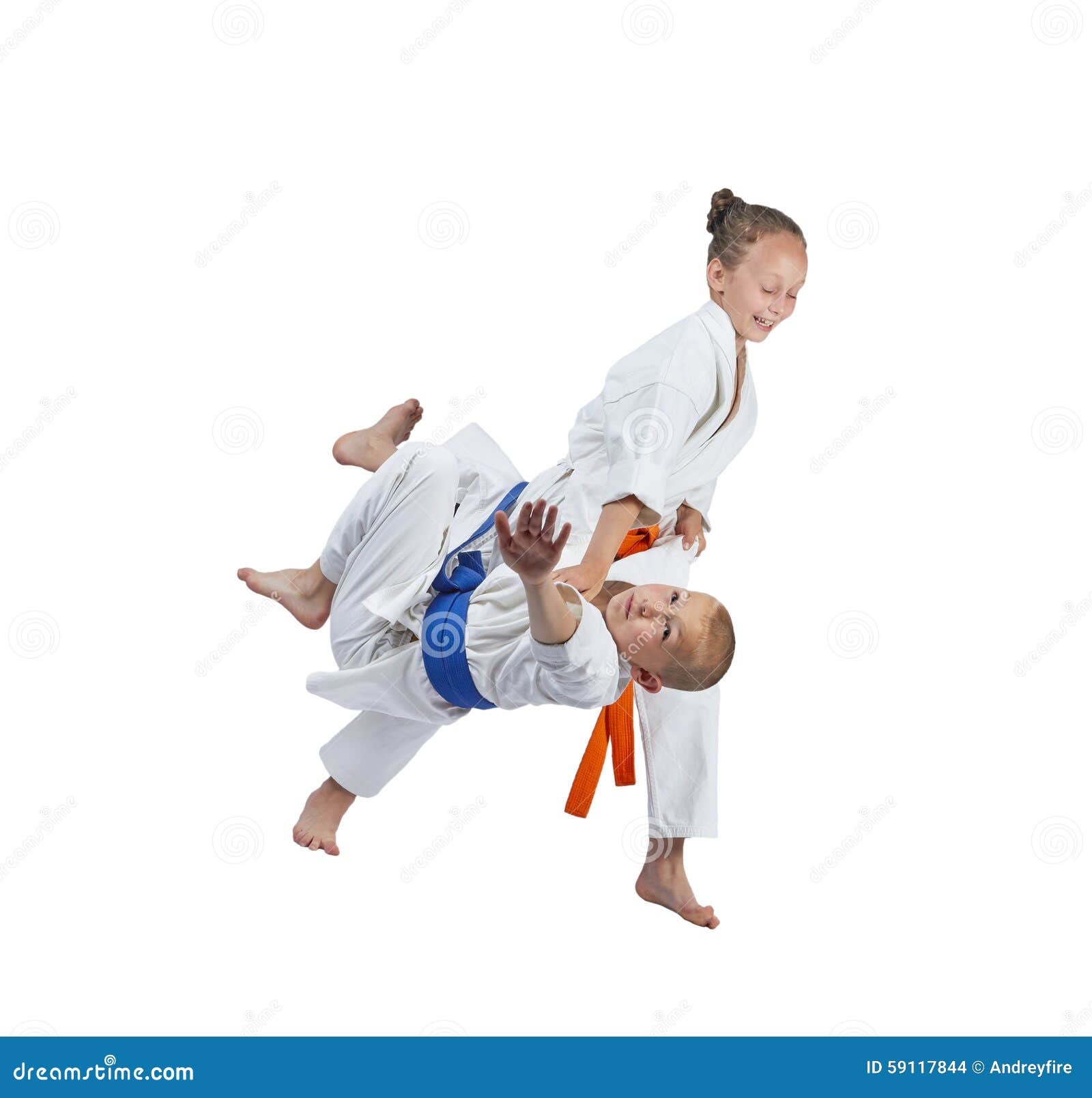 Two Athletes Train Judo Throws Stock Photo Image of health, orange 59117844