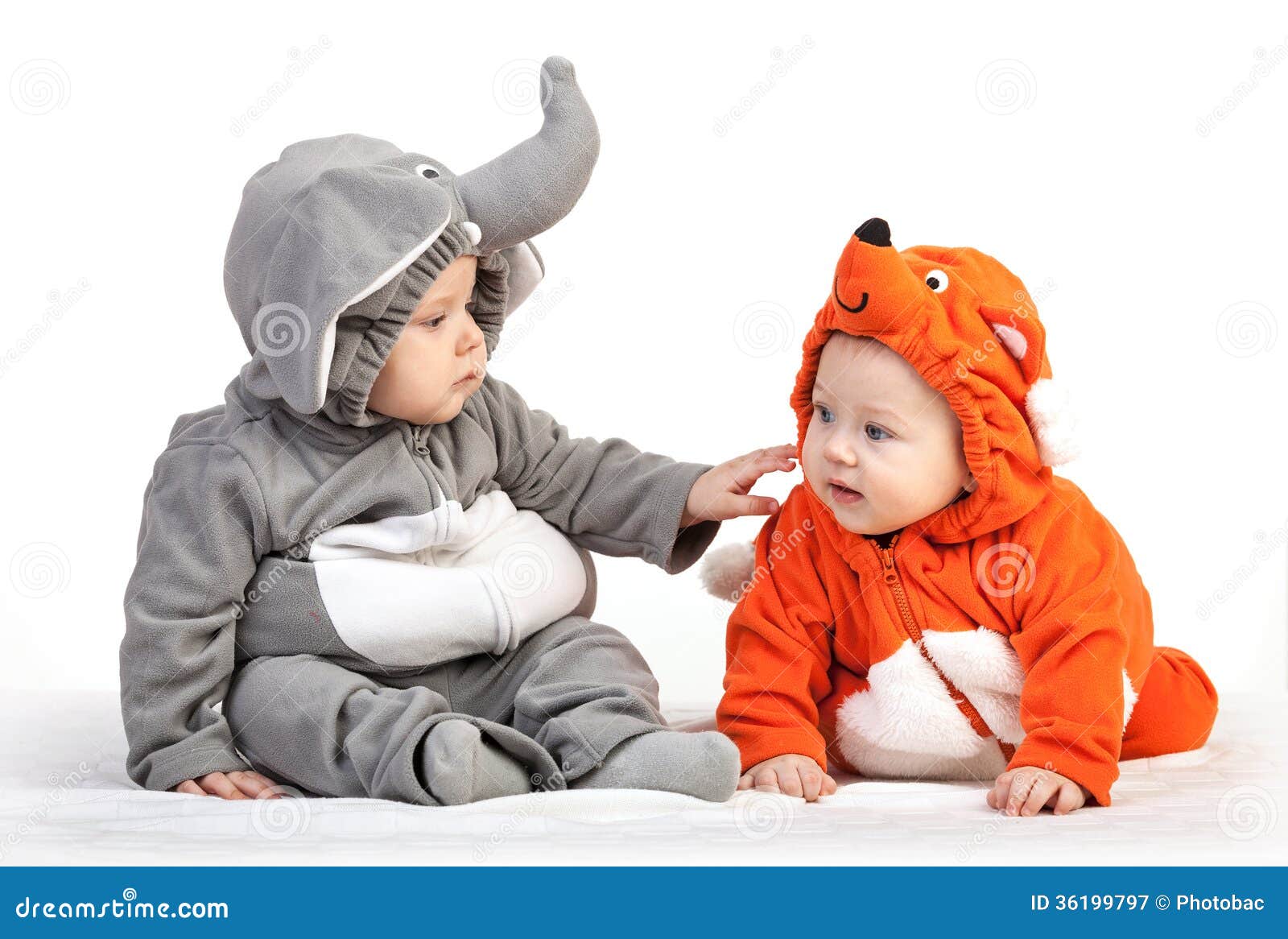 Two Baby Boys Dressed in Animal Costumes Playing Stock Image - Image of  caucasian, friendship: 36199797