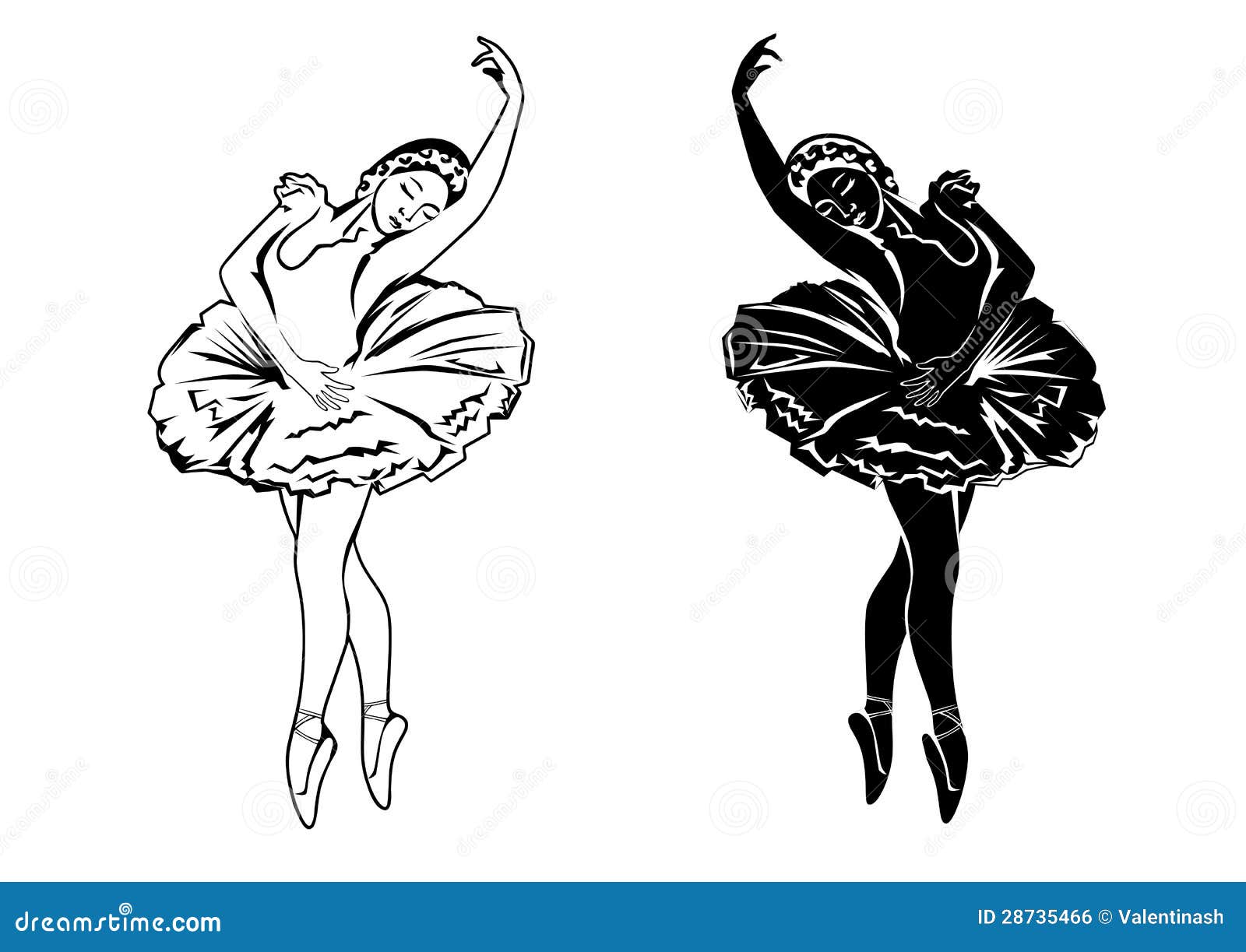 Two ballerinas stock vector. Illustration of beautiful - 28735466