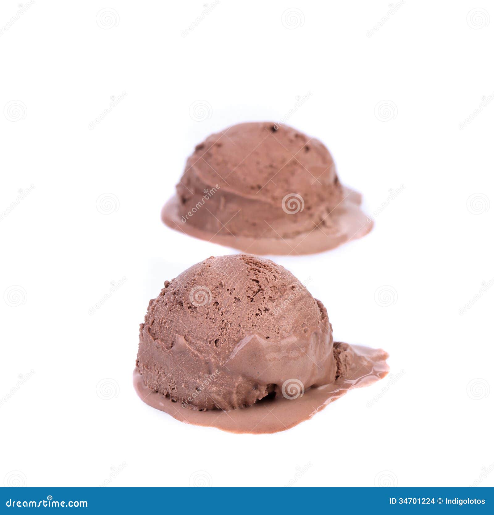 Two Balls Of Chocolate Ice Cream. Stock Photo Image of dairy, ball