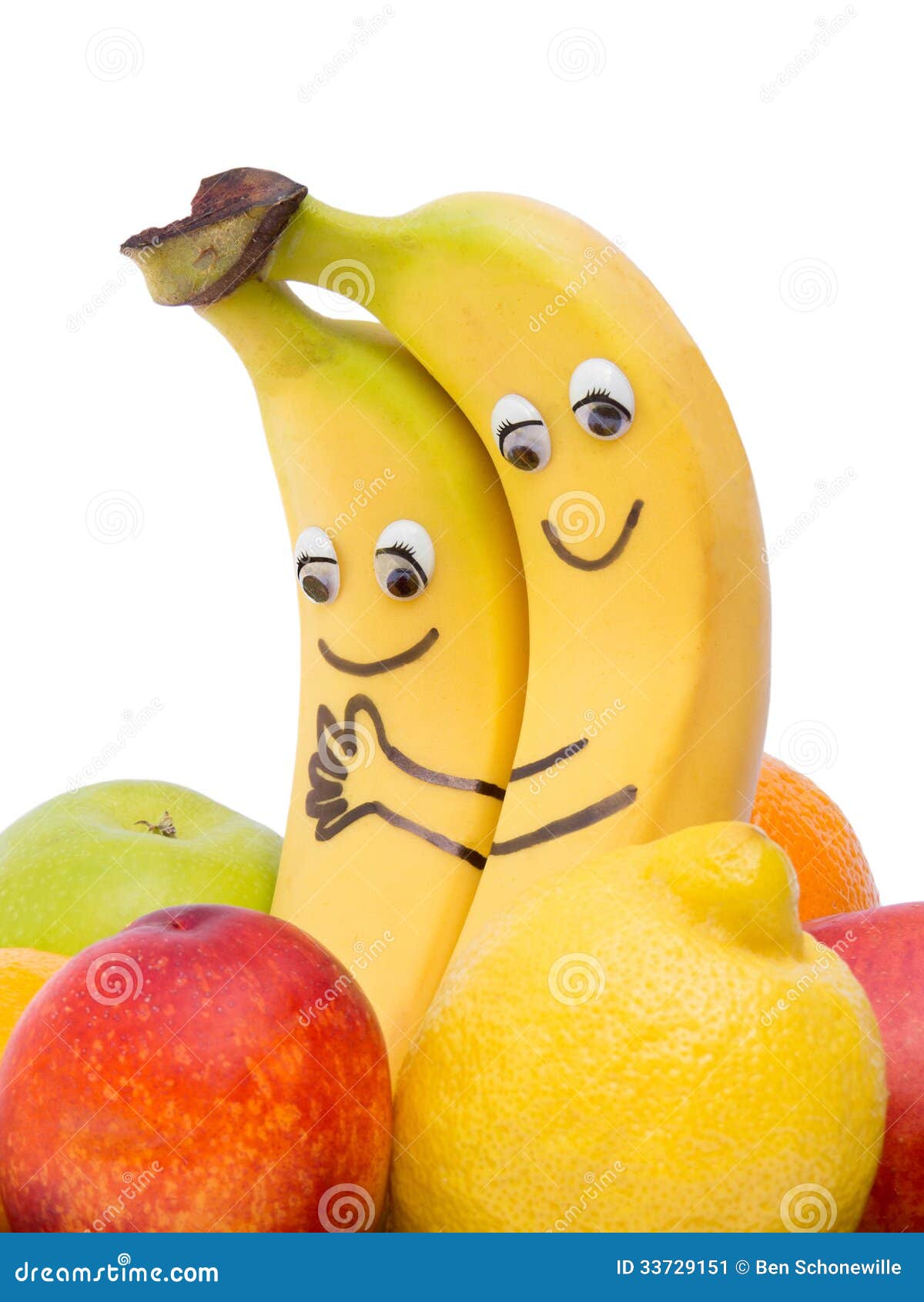 Two Bananas with Eyes and Mouth Stock Image Image of color, healthy