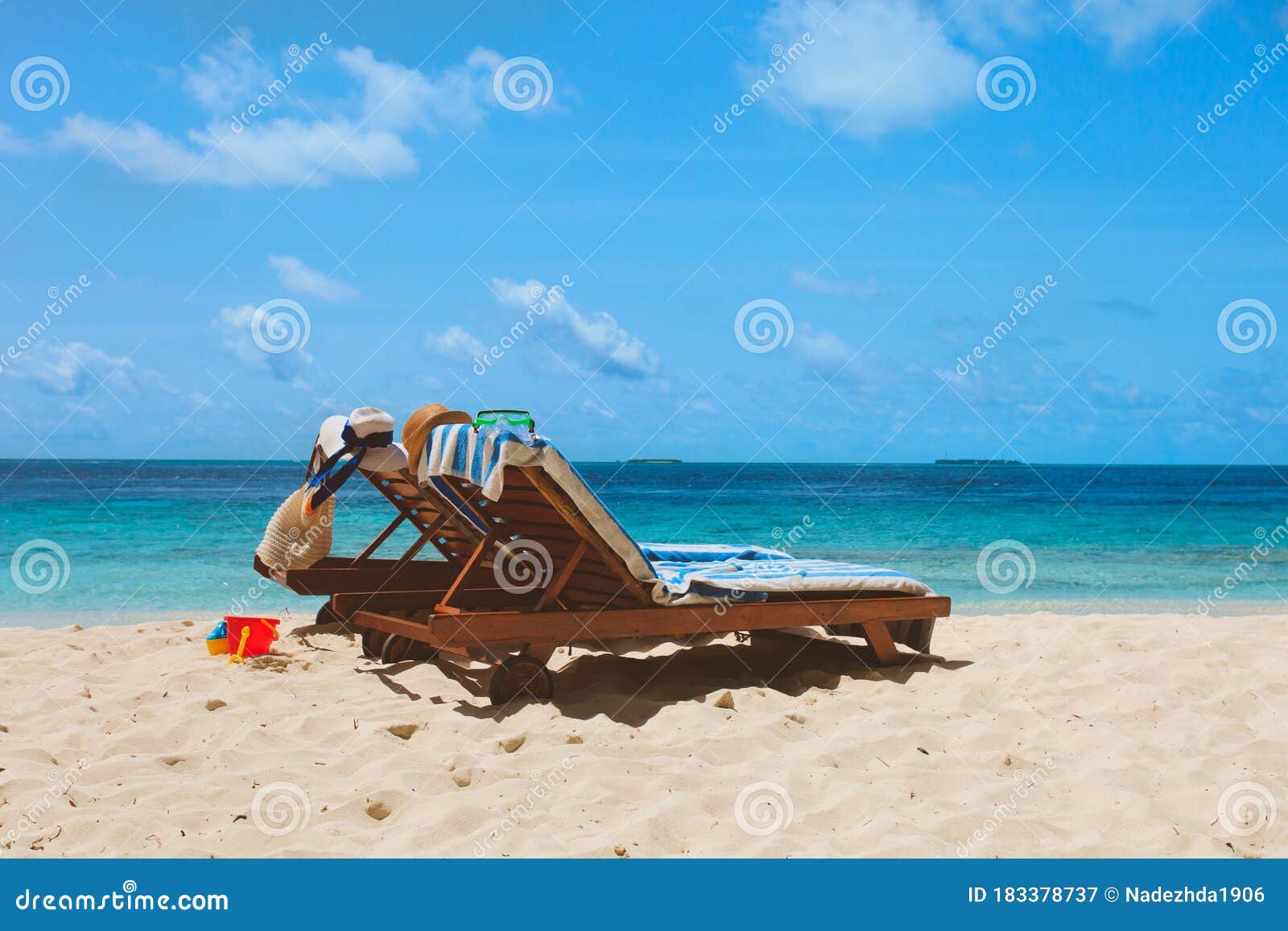 Two Beach Chairs on Tropical Vacation Stock Image Image of turquoise