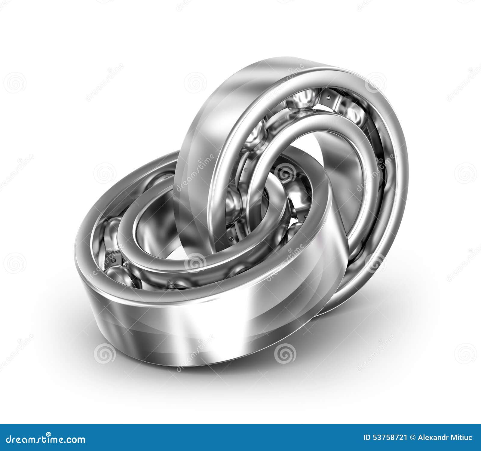 Two Bearings Linked Together on White Stock Illustration Illustration