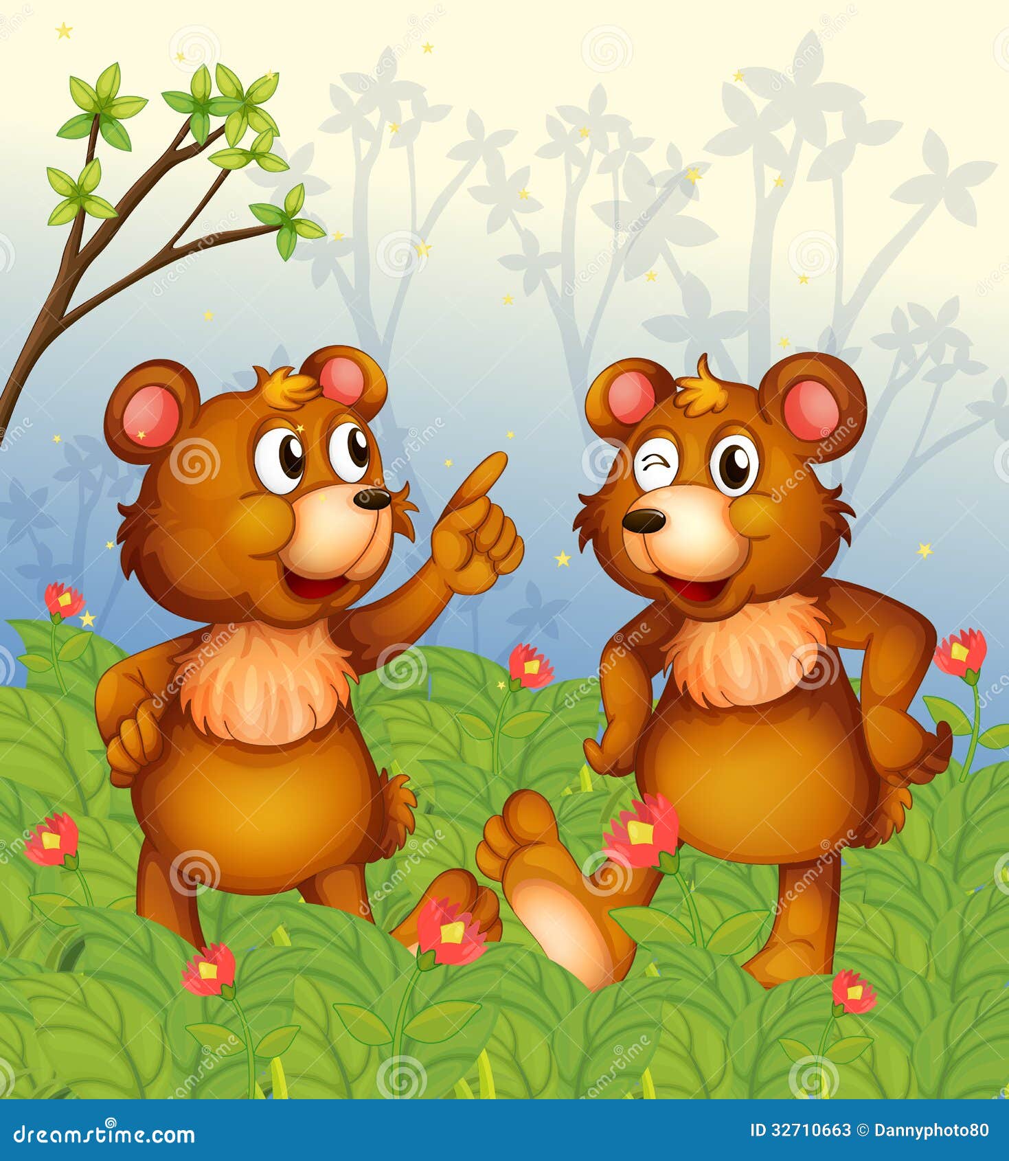 Two bears in the garden stock vector. Illustration of legs - 32710663
