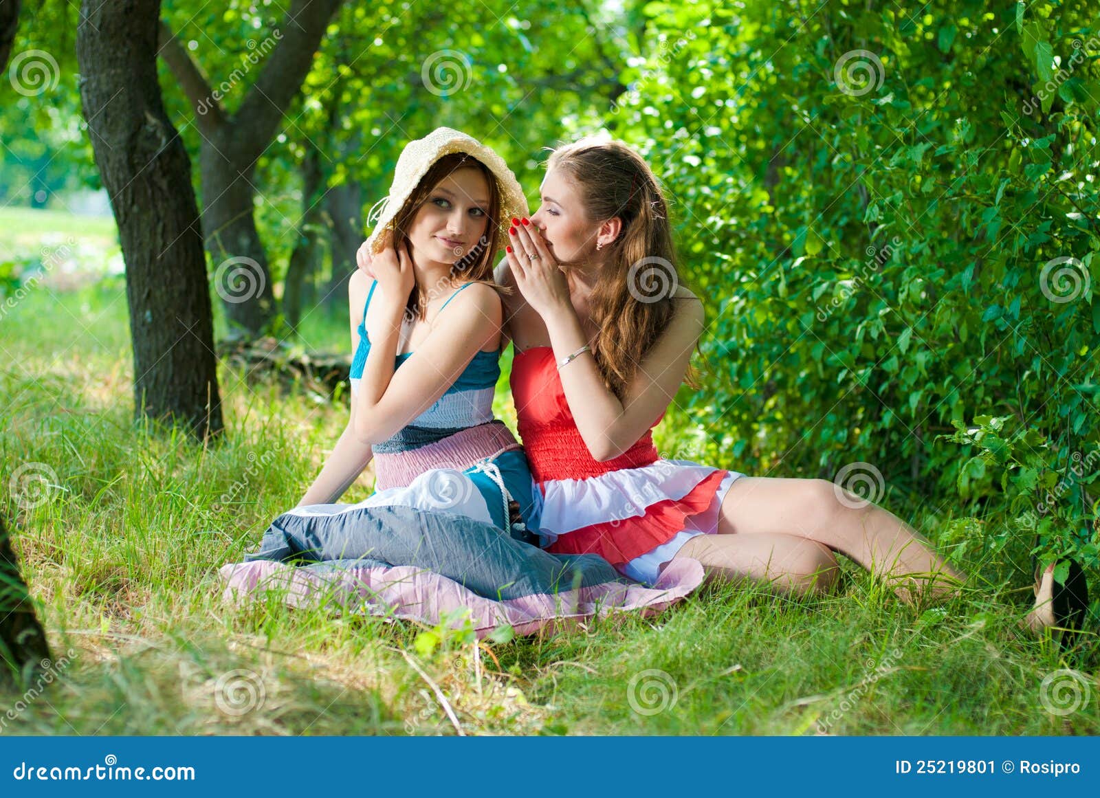 Two Beautiful Happy Smiling Young Women Talking Stock Image - Image
