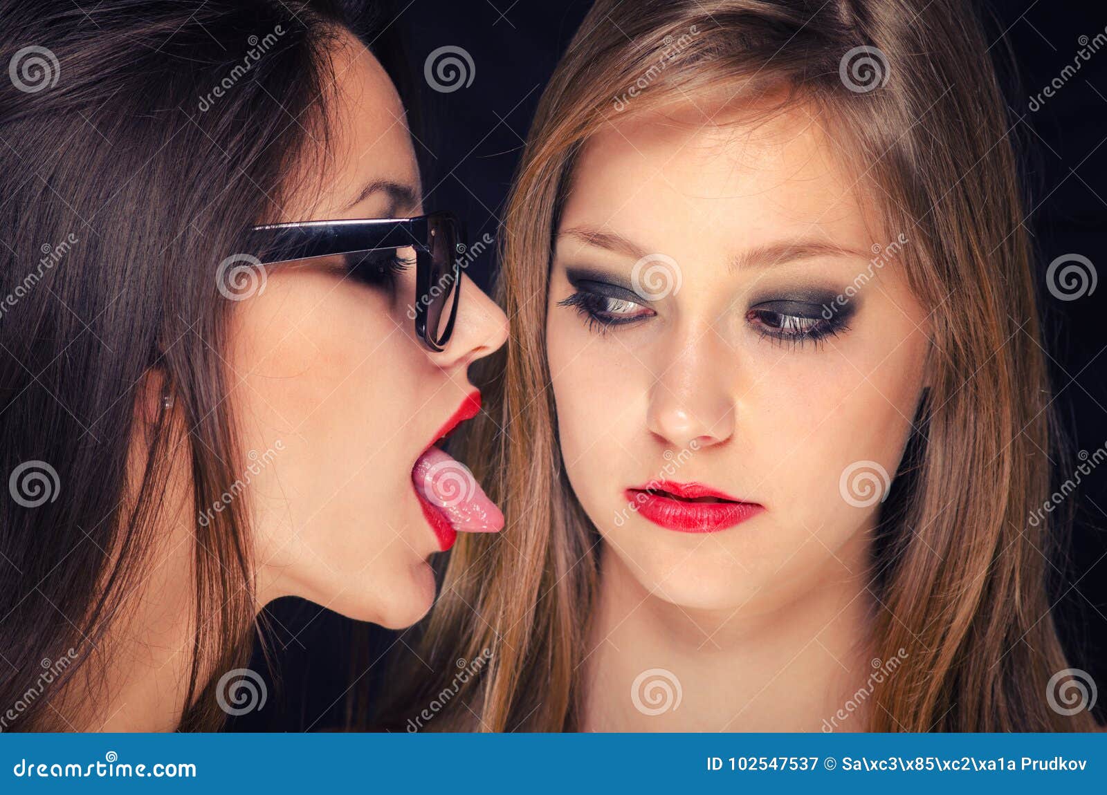 Two Beautiful Lesbian Girls Fooling Around Stock Image Image Of 