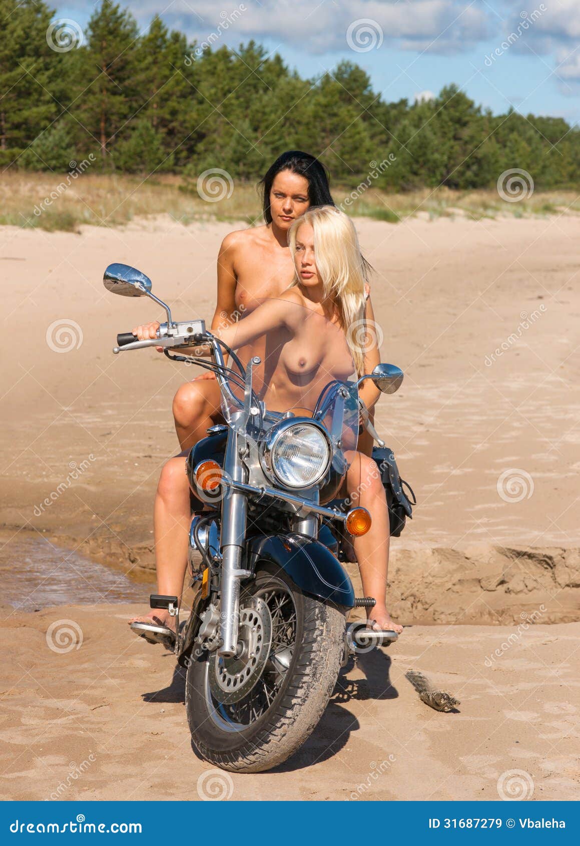 Motorcycle naked women