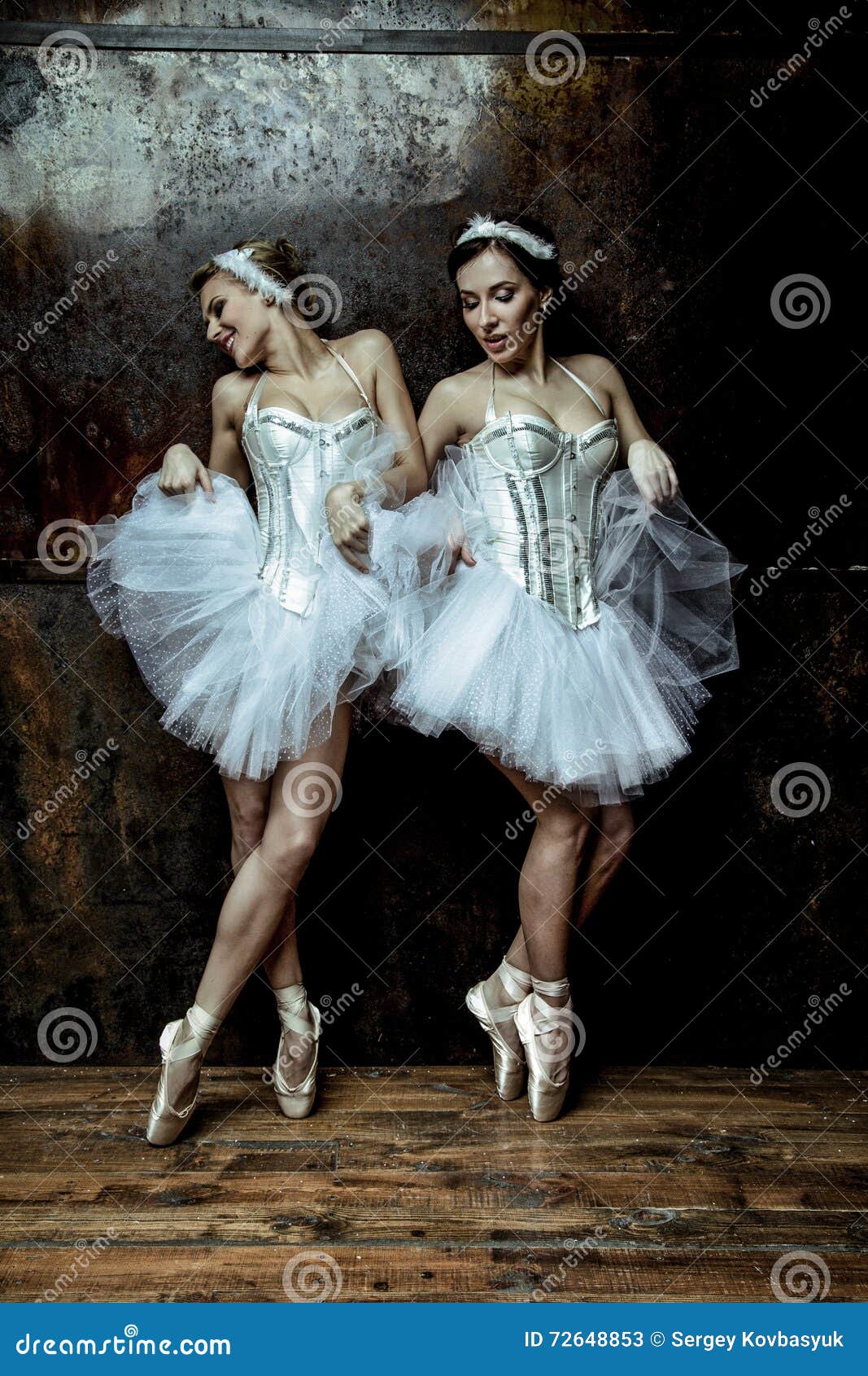 Two Beautiful Women Wearing White Tutu ...