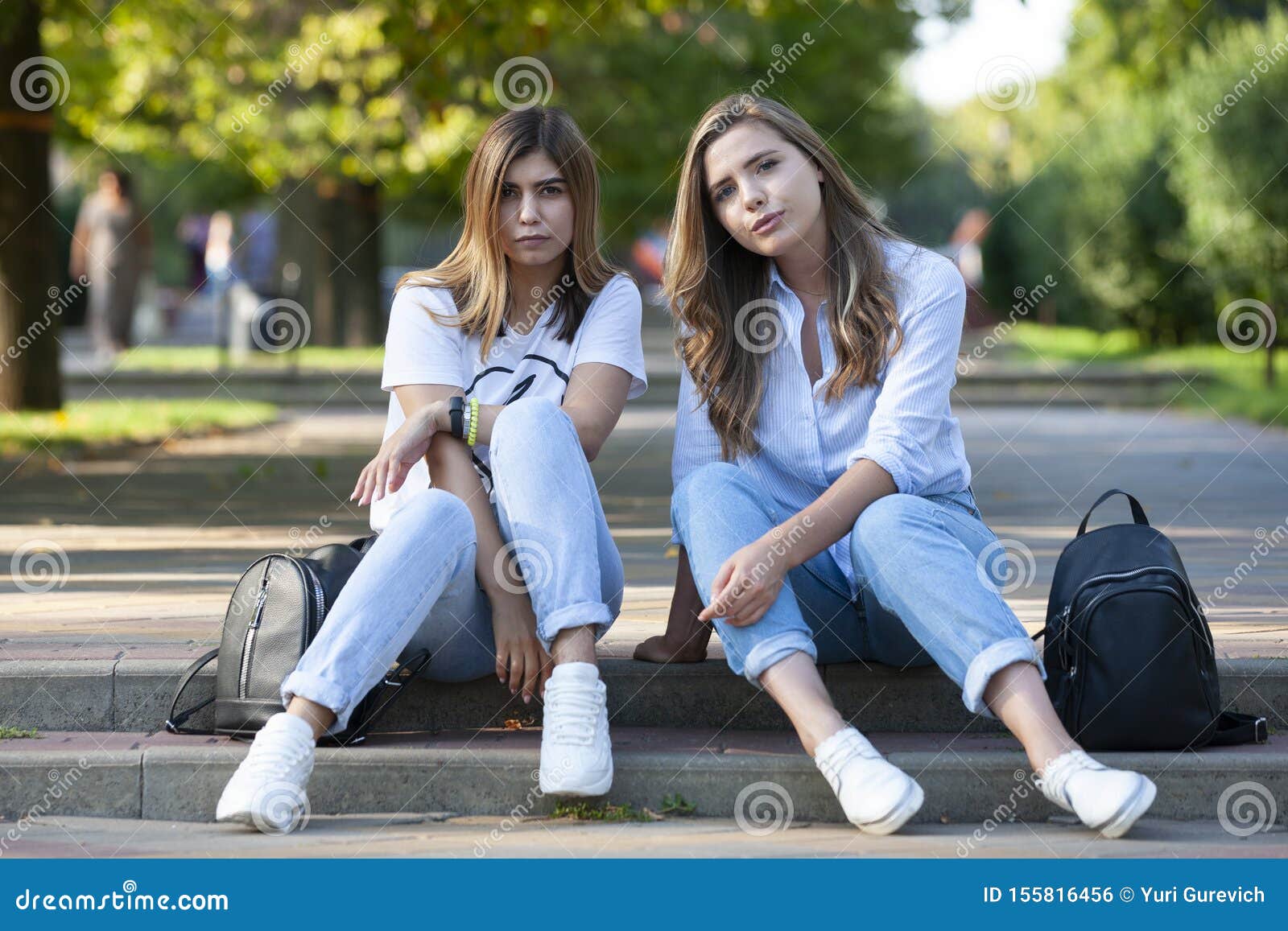 Girl sitting on the steps stock image. Image of punk 