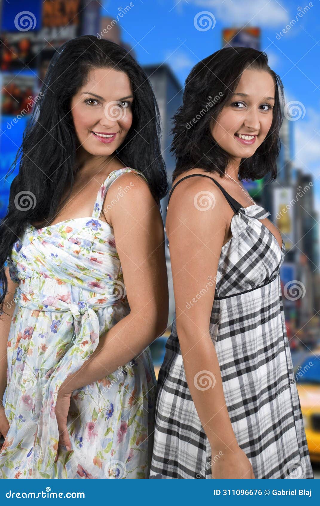 beauty fashion models in summer dress