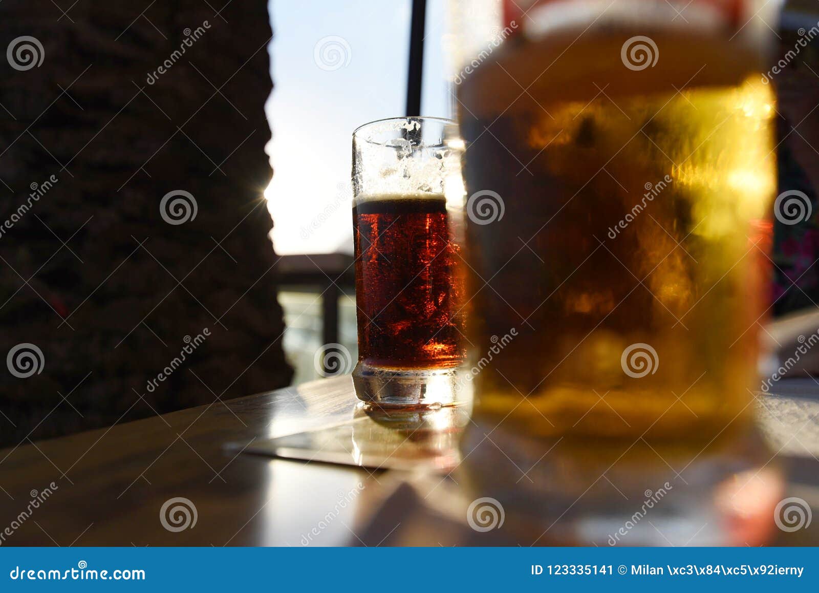 Two beers stock image. Image of beer, alcohol, beverage 123335141