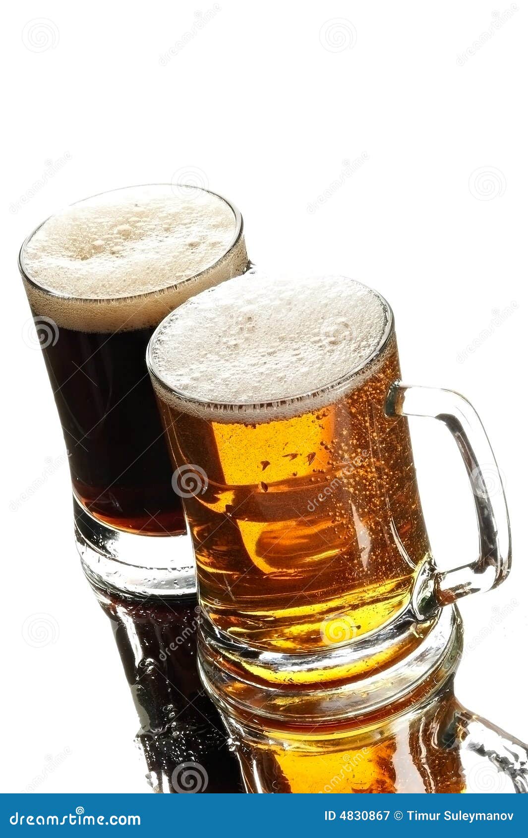 Two beers in glasses stock image. Image of life, fresh 4830867