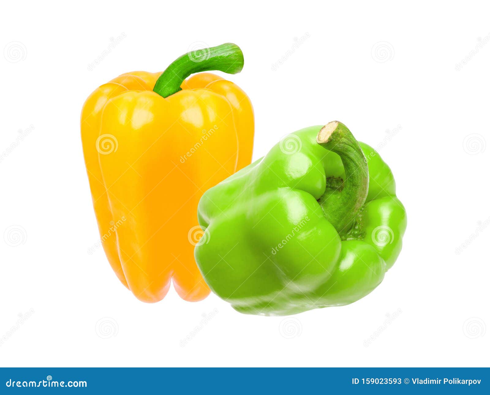 Two Bell Peppers Isolated on White Stock Image Image of juicy