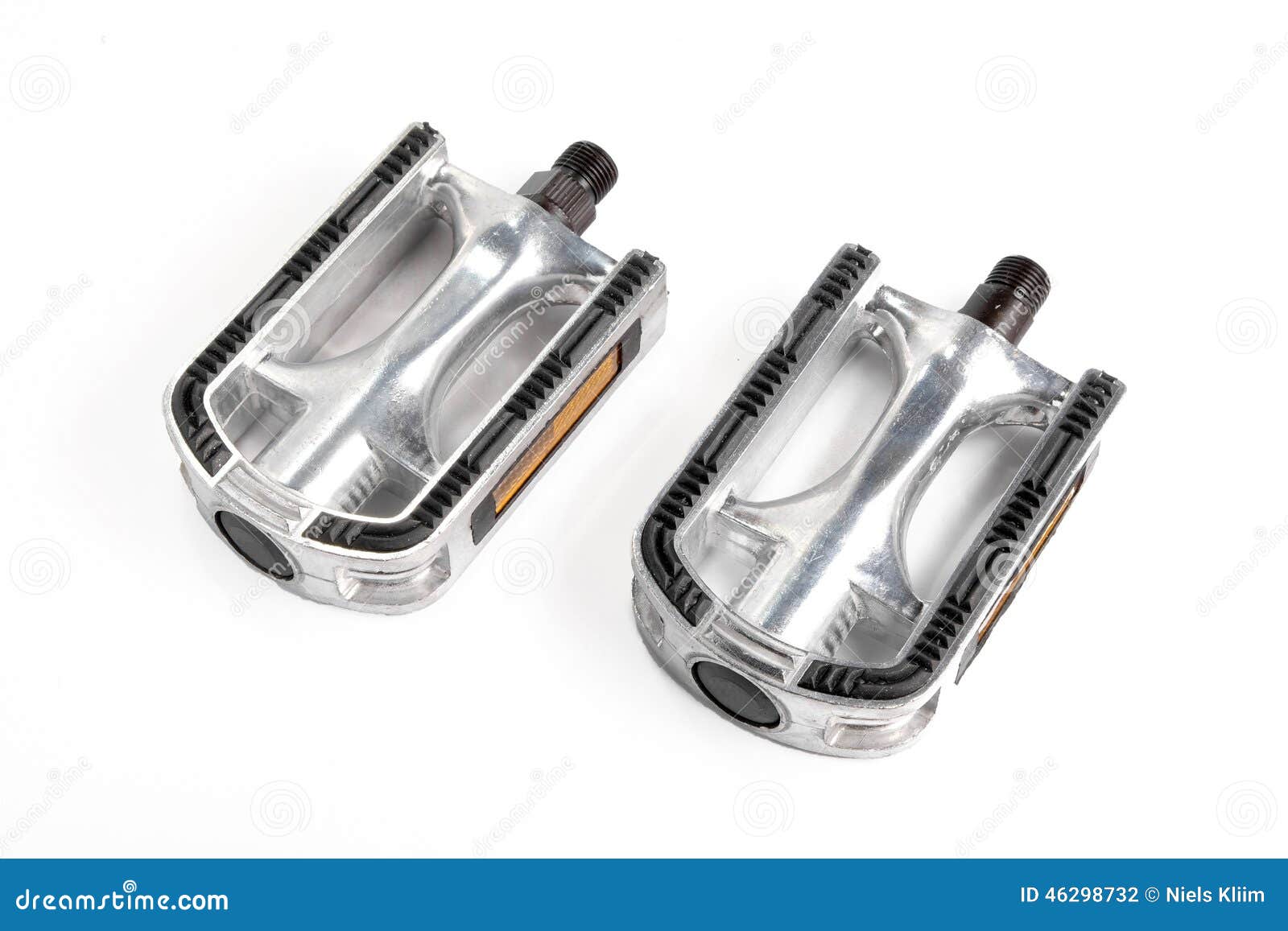 Two bicycle pedals stock photo. Image of gear, white 46298732