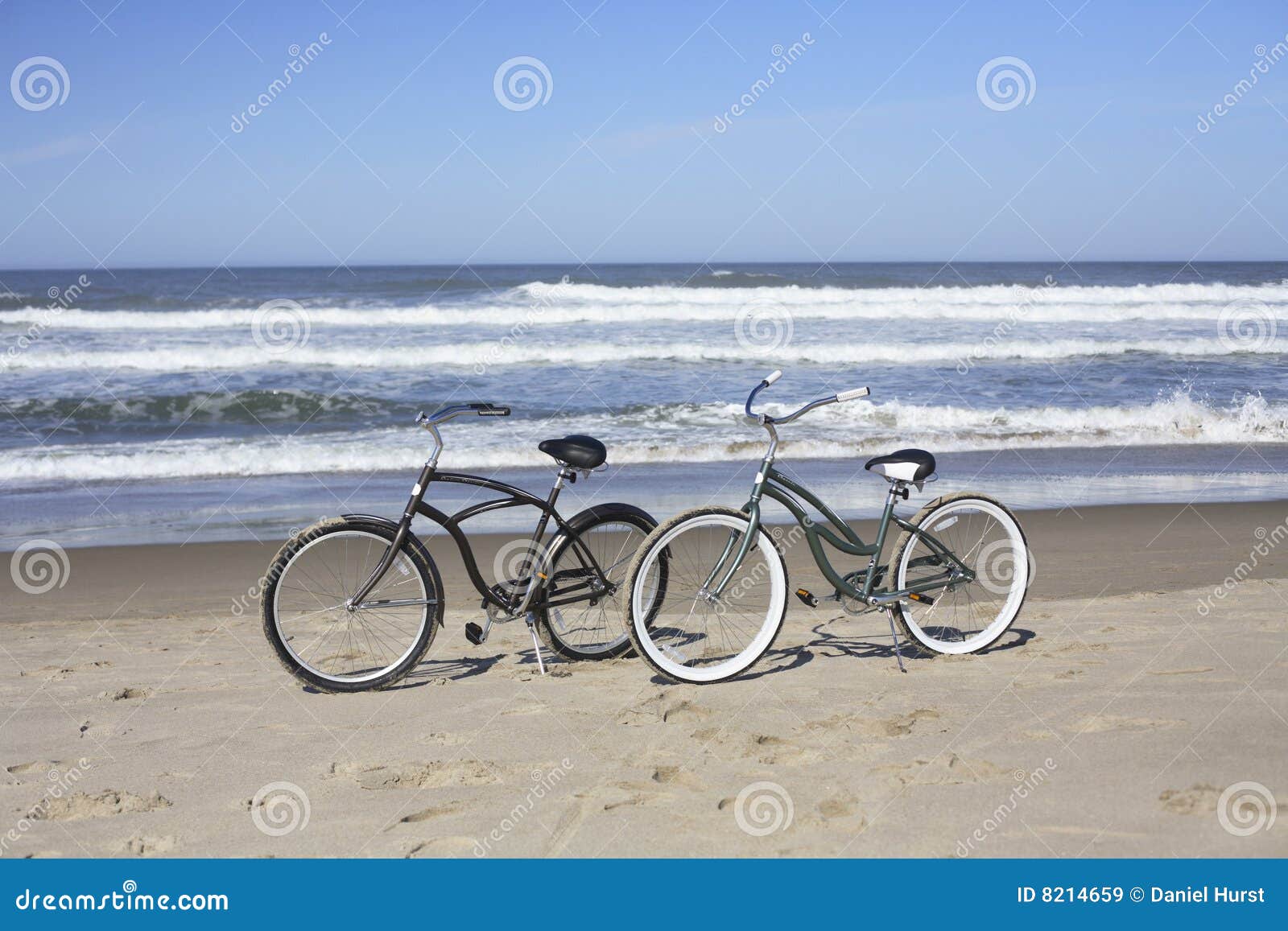 Two bicycles on beach stock image. Image of leisure, coastal - 8214659