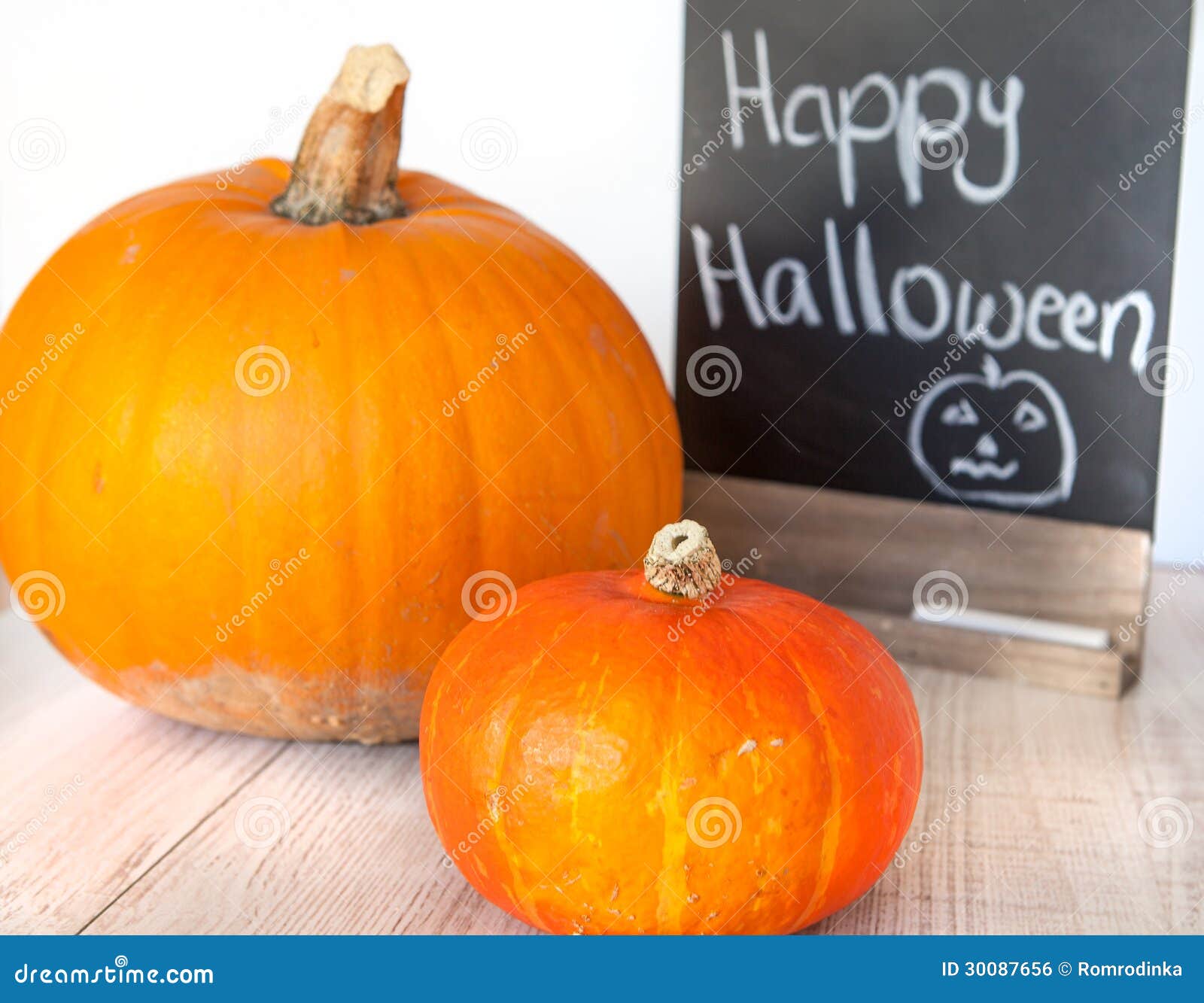 Big Yellow Pumpkin Decorated for Halloween Stock Photo - Image of ...