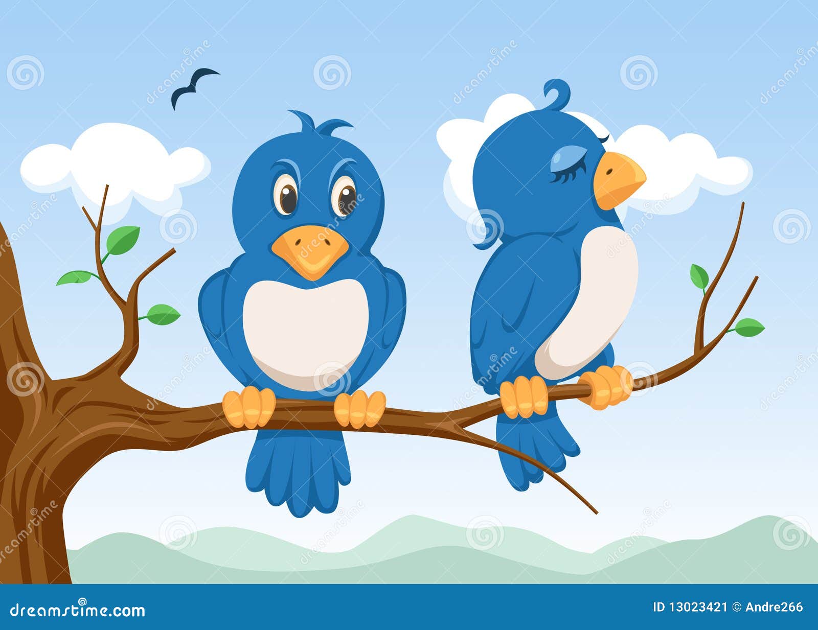 Two birds stock vector. Illustration of animal, bird - 13023421