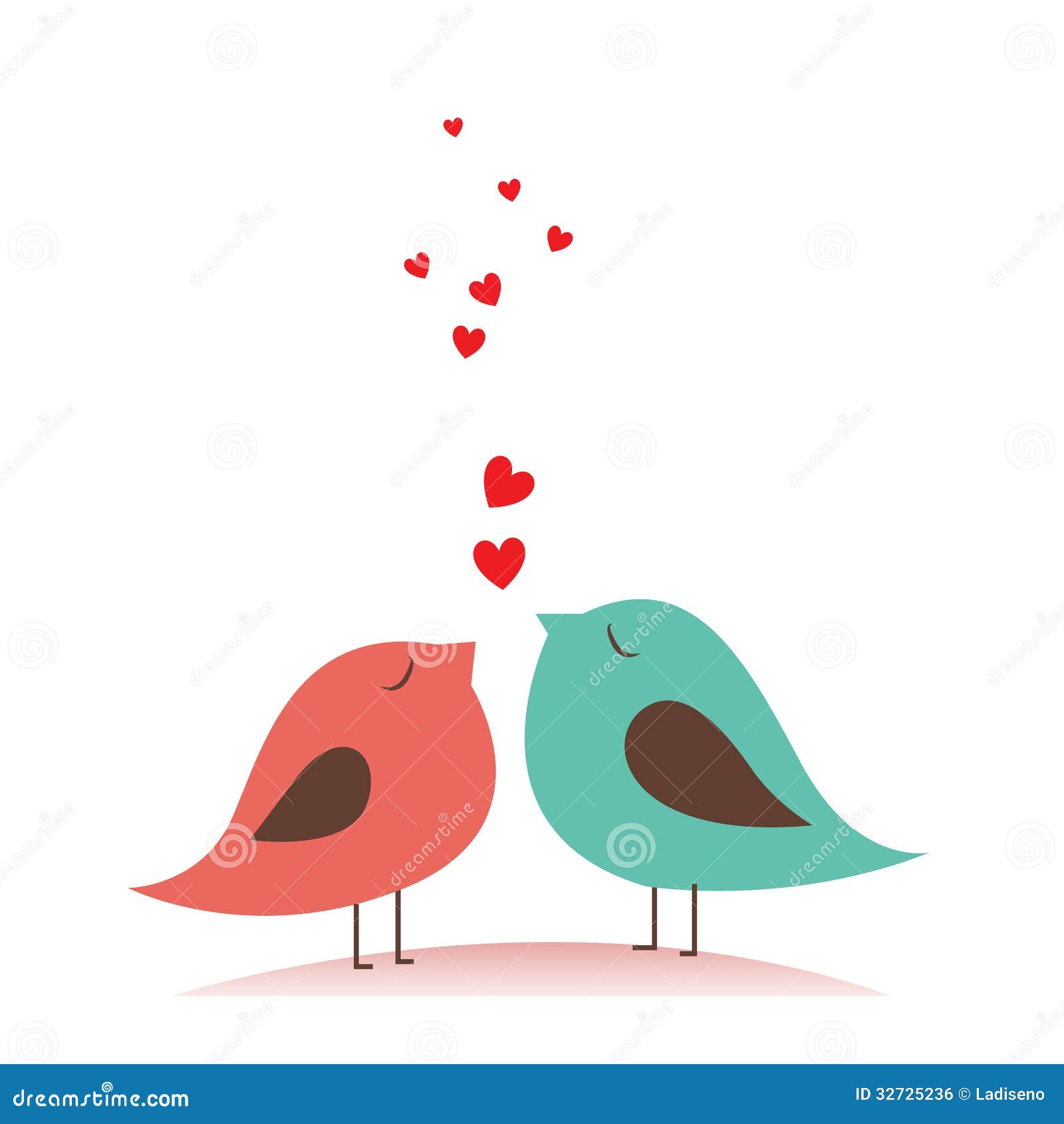 two birds in love drawing