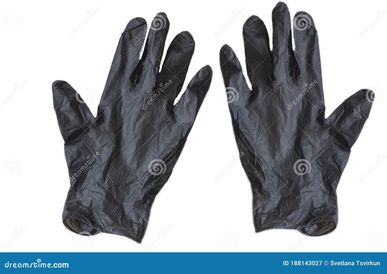 Two black rubber gloves stock image. Image of glove 188143027