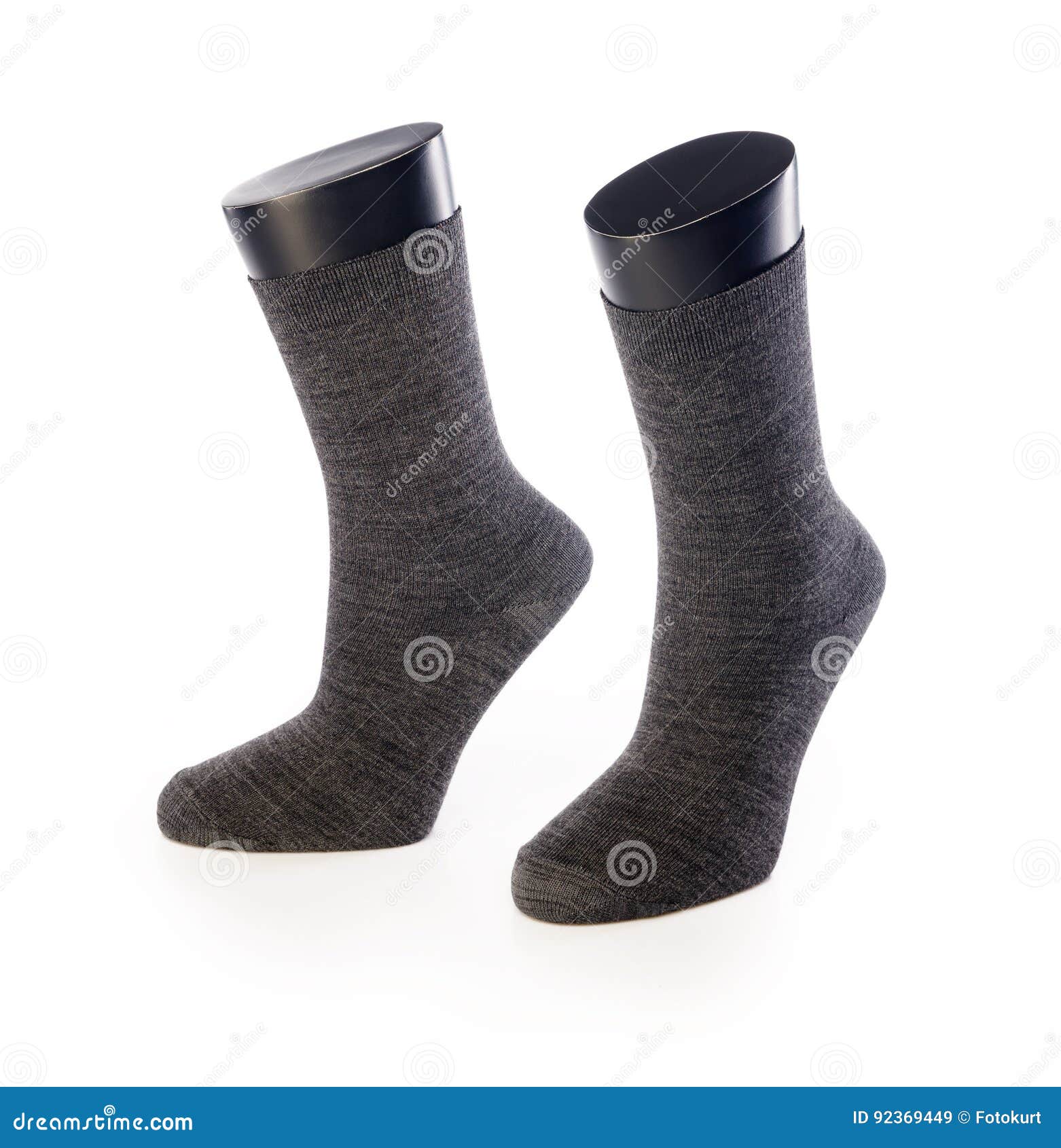 Two Black Sock on Mannequin for Sport on White Background Stock Image ...