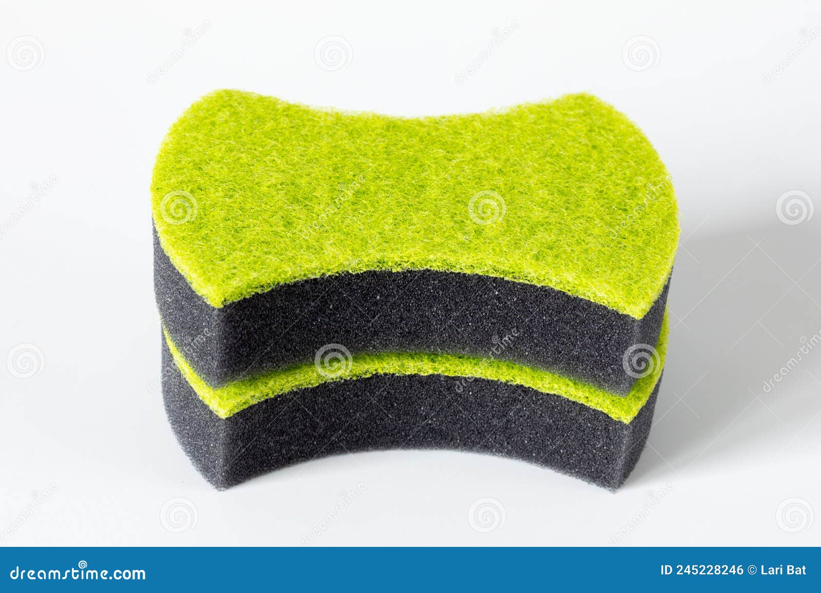 Two Black Sponges for Household Needs Isolated on White Background Stock  Photo - Image of purity, green: 245228246