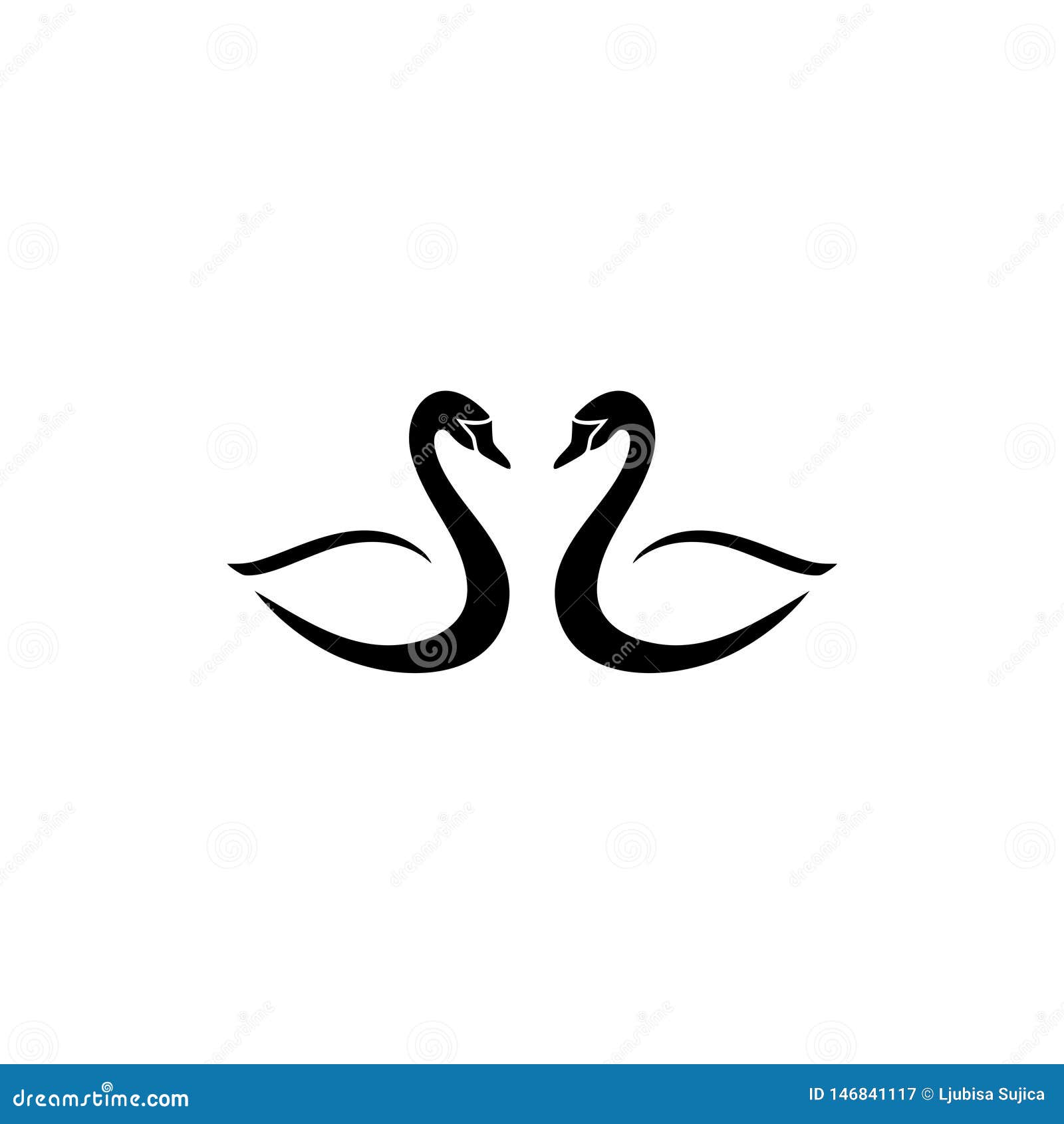 Black swan logo. Black swan icon vector design. | CanStock