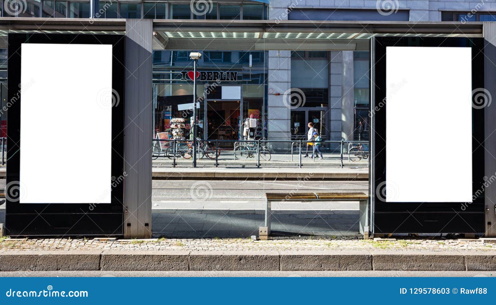 Download Two Blank Billboards Mockup For Advertisingon At A Bus ...