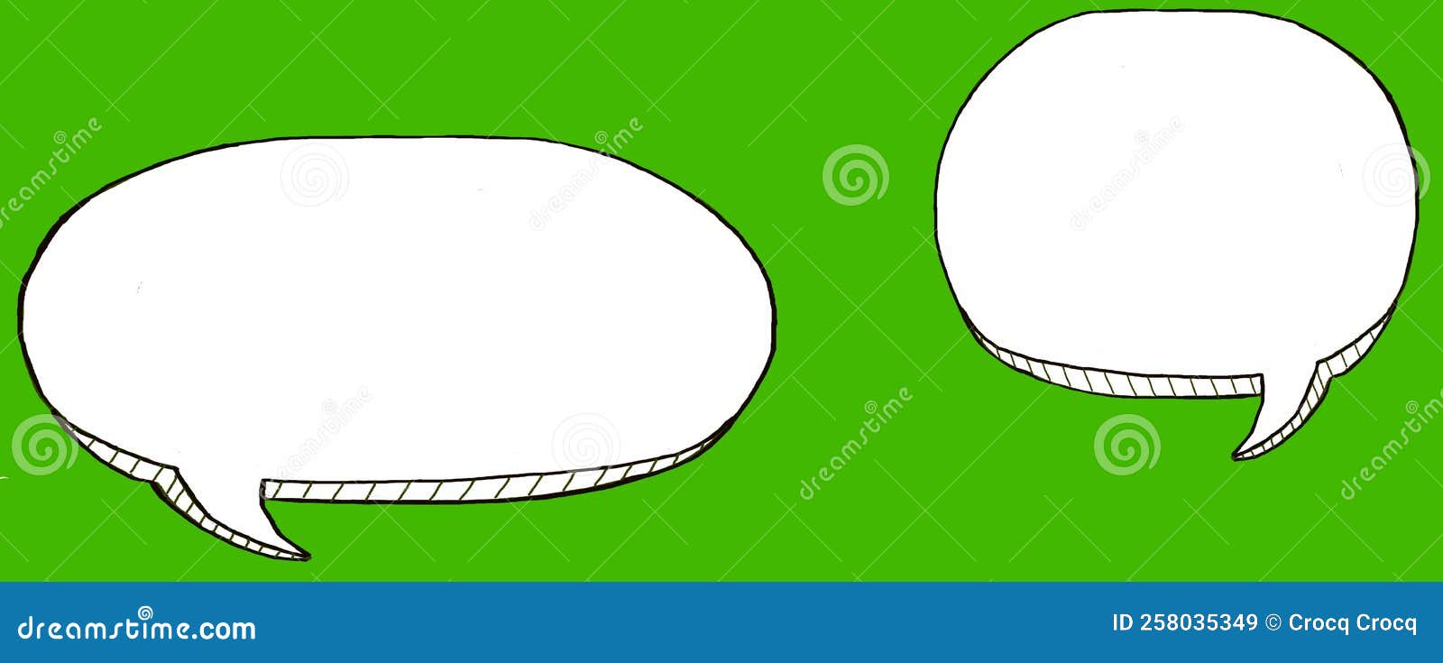 two blank cartoon dialogue bubbles ihand drawn 
