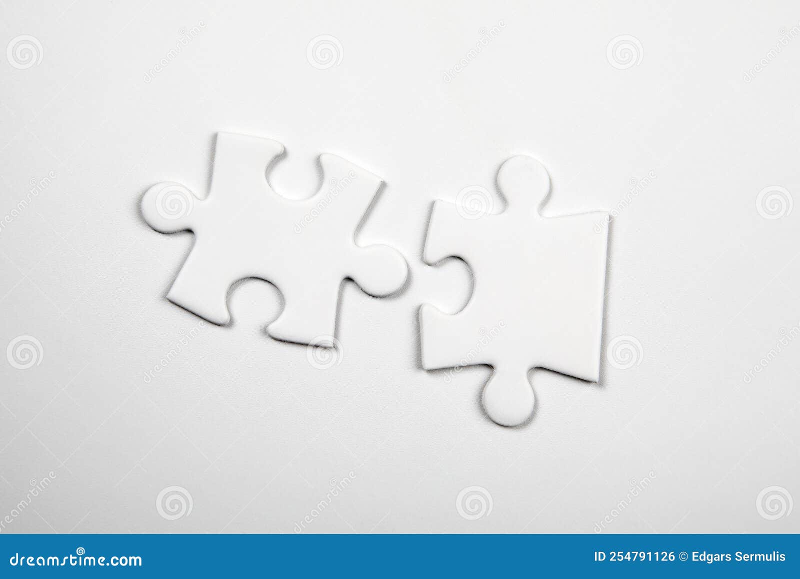 Two Blank Puzzle Pieces On A White Background Skills And Compatibility two-blank-puzzle-pieces-on-a-white-background-skills-and-compatibility
