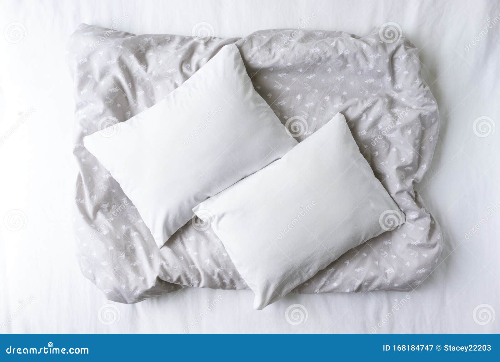 Download Two Blank White Pillows On A Patterned Grey Background ...