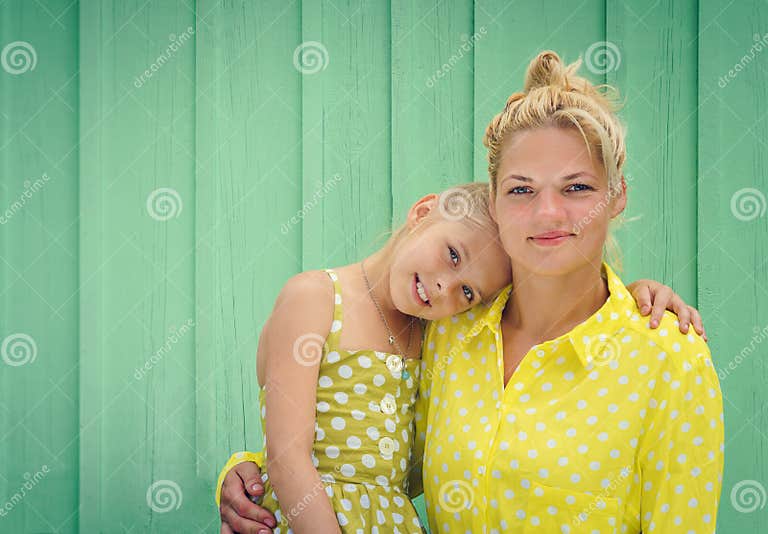 Two Blondes Mom And Daughter Smiling Hugging Stock Image Image Of Enjoyment Offspring 73926559