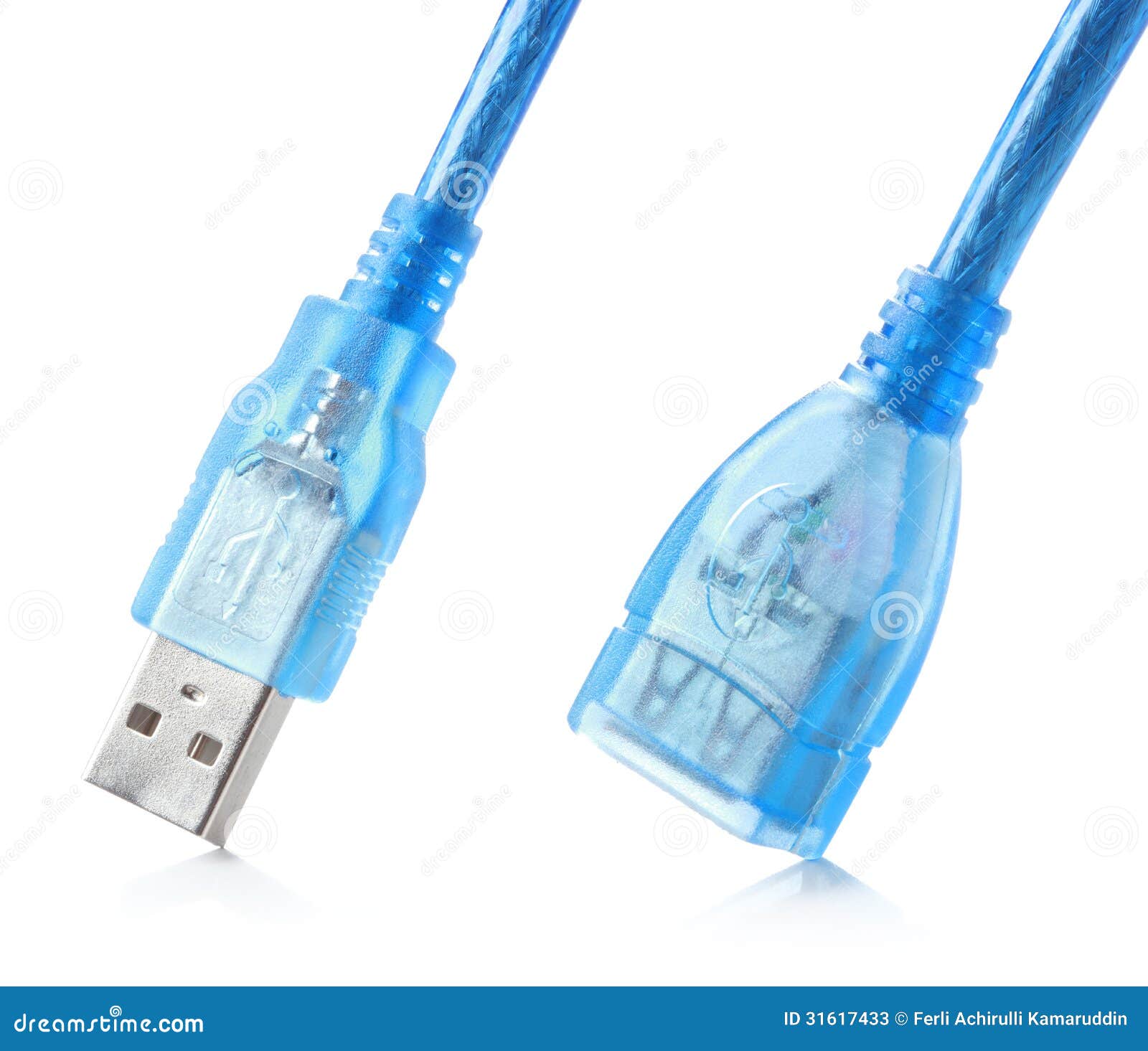 Two of blue usb plugs stock image. Image of external 31617433