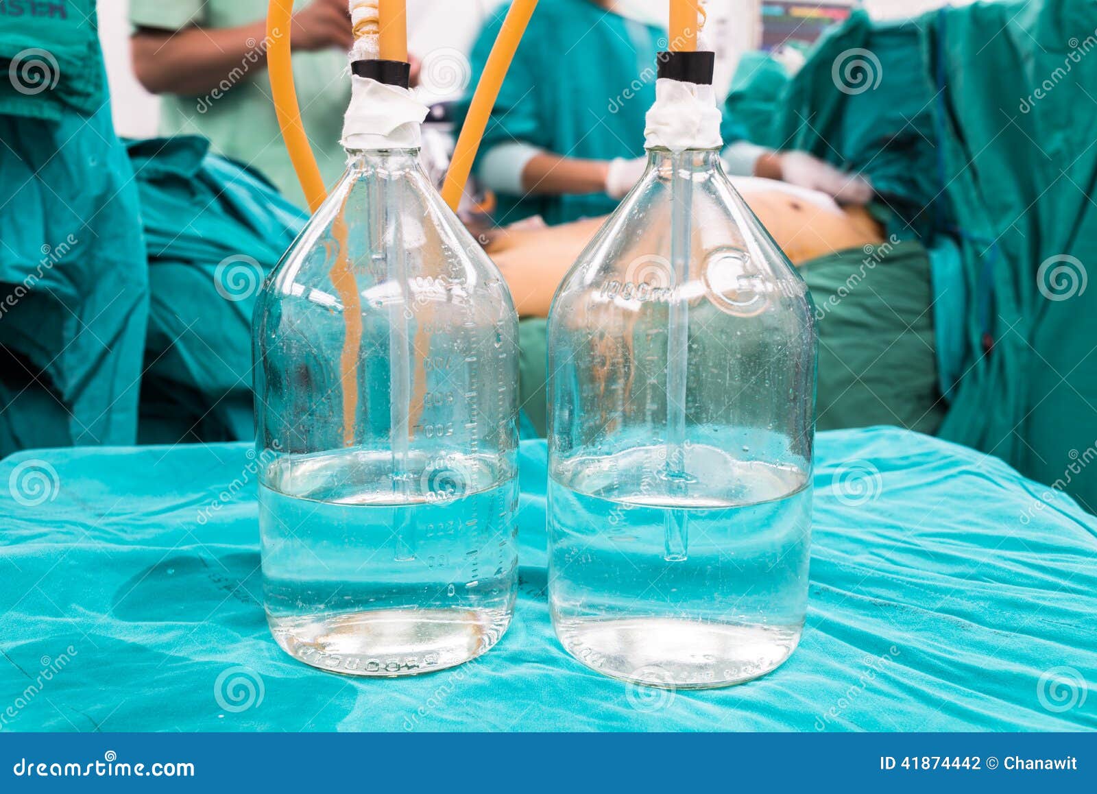Two Bottle System Intercostal Drainage Stock Photo Image of