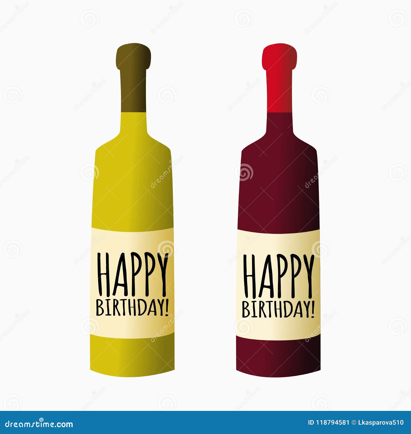 Download Vector Bottle Of Wine, Happy Birthday Stock Vector ...