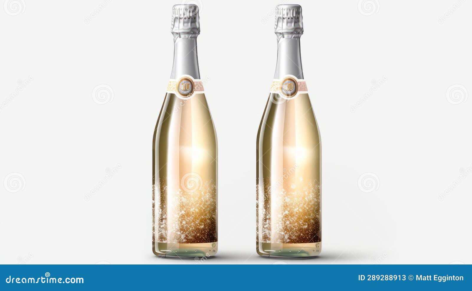 Two Bottles of Champagne with Gold Flakes Stock Illustration Illustration of sparkling, wine