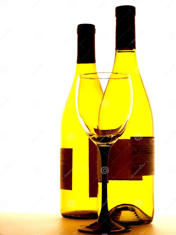 Two Bottles of Wine and a Glass Stock Photo Image of dine, tasty 1599428