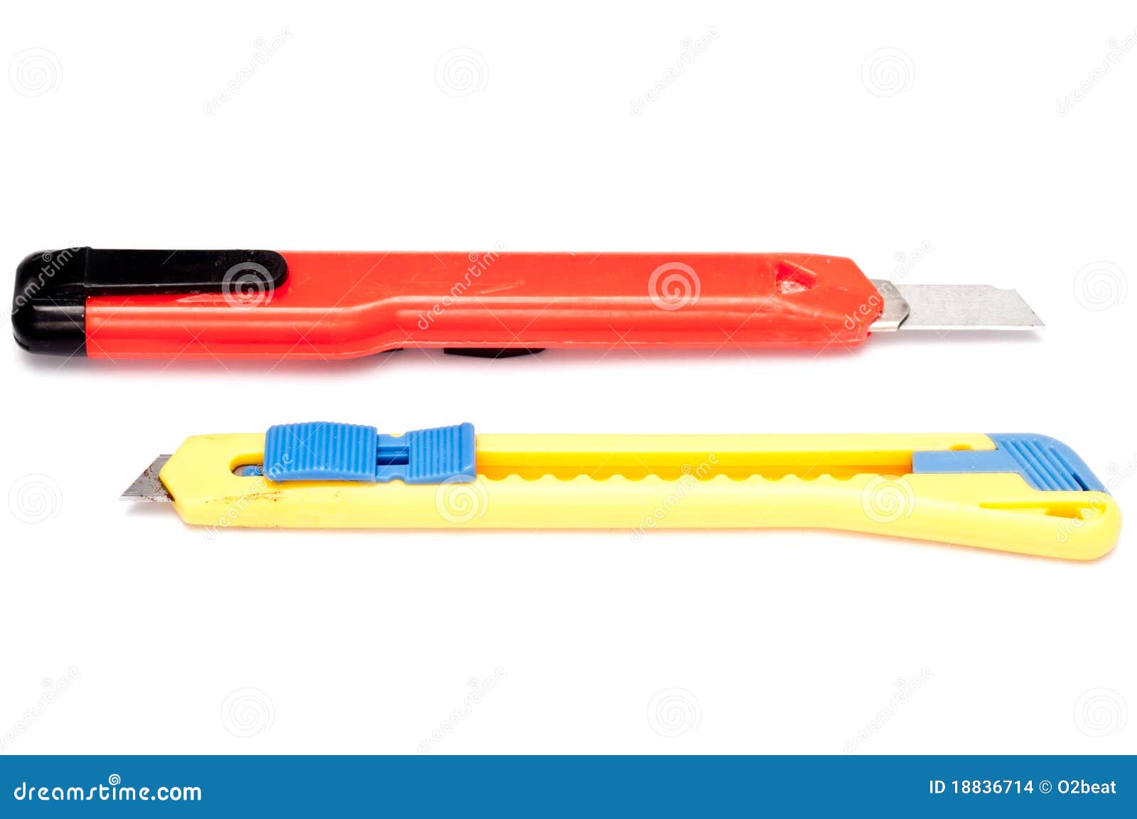 Two box cutters stock photo. Image of boxcutter, carpet 18836714