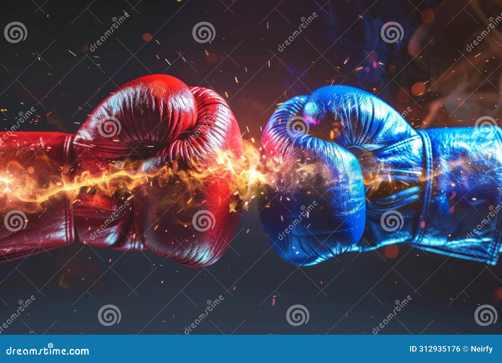 two boxing gloves clashing in a test