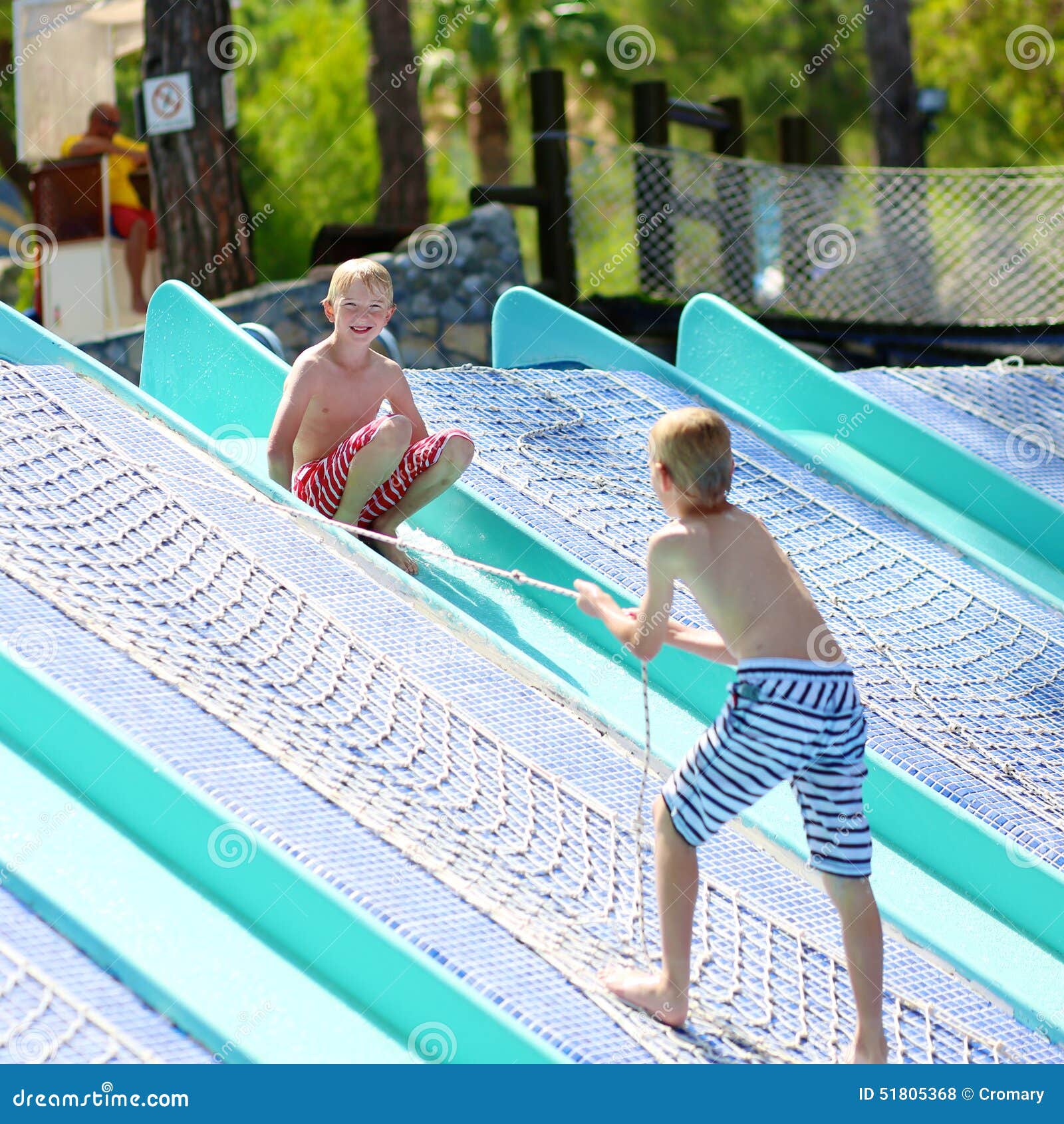 Boy in the water park stock image. Image of holiday 