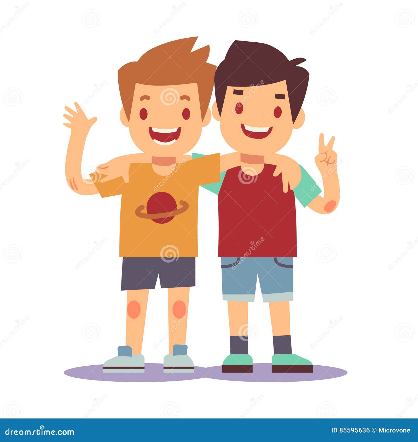 group of boy friends clipart