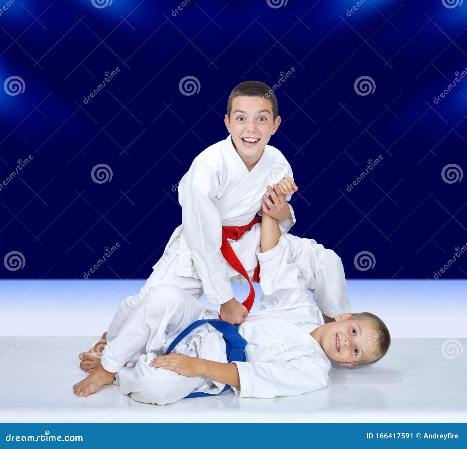 Two Boys are Trained Judo Throws Stock Image Image of athlete, jitsu 166417591