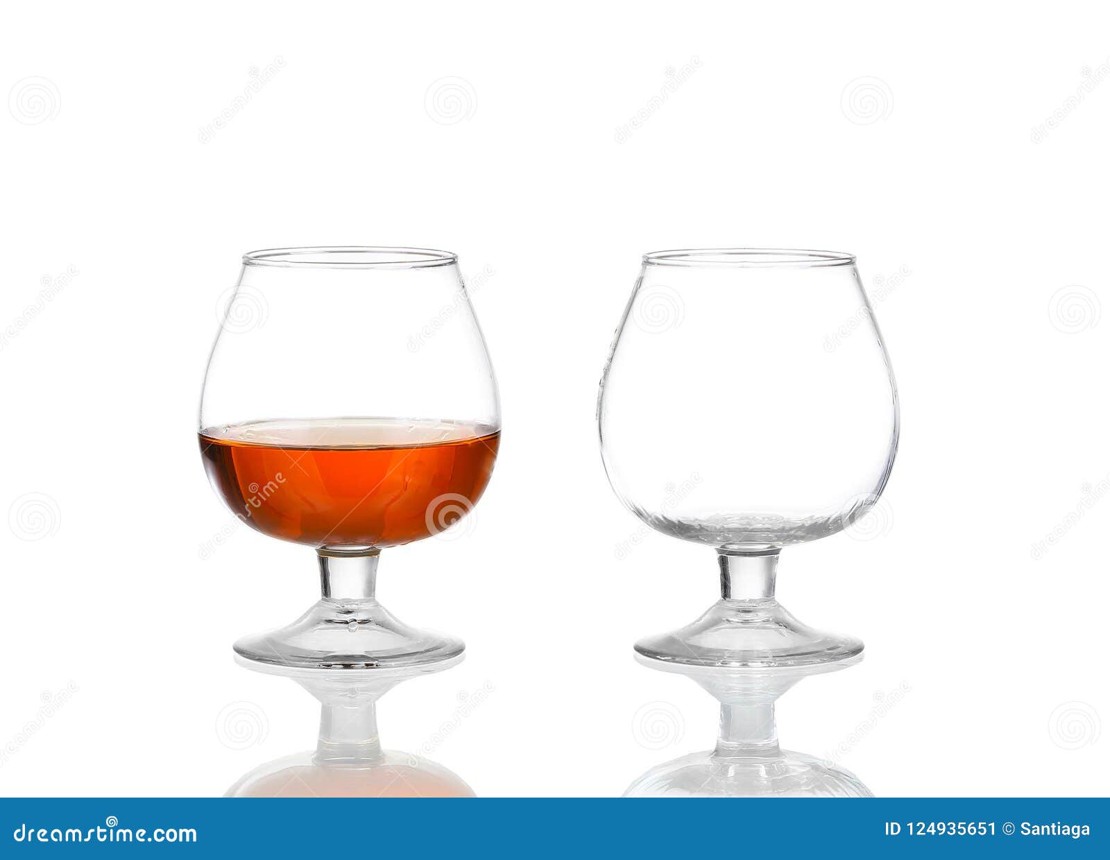Two Brandy Glasses Isolated on White Background Stock Image Image of