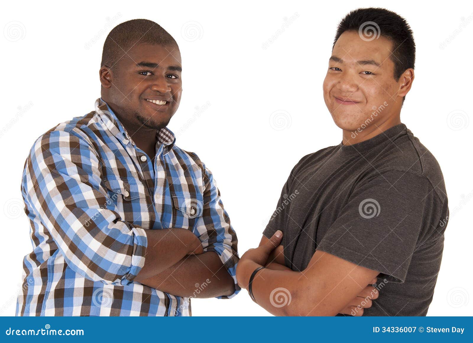 Two Brothers Looking at Camera with Arms Folded Stock Image Image of