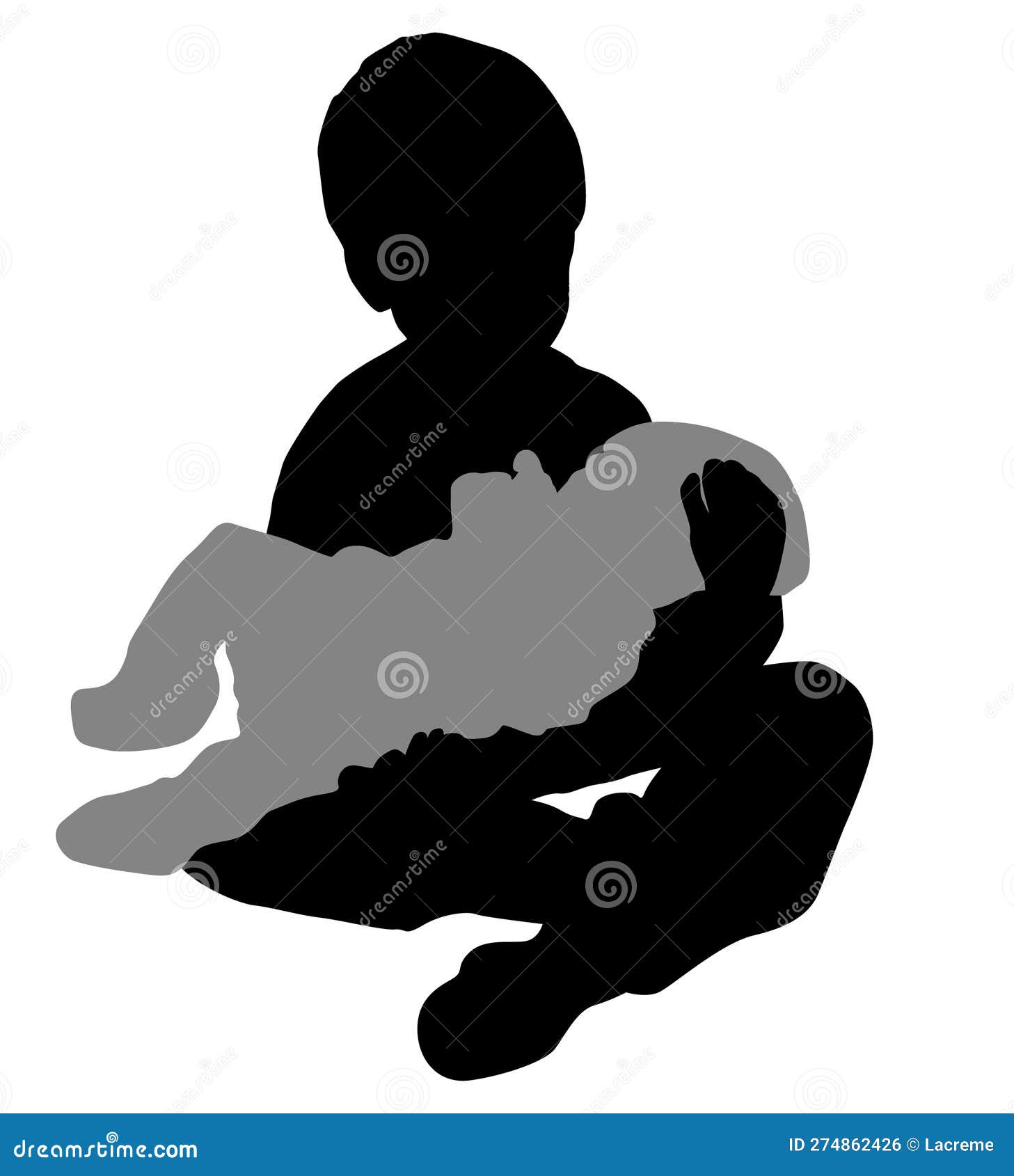 Two Brothers Silhouettes Concept Vector Illustration Stock Illustration ...