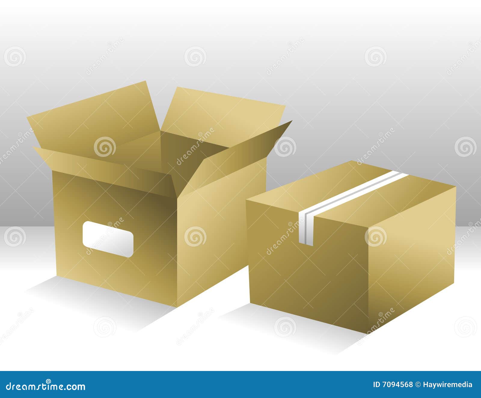 Two Brown Shipping Boxes stock illustration. Illustration of