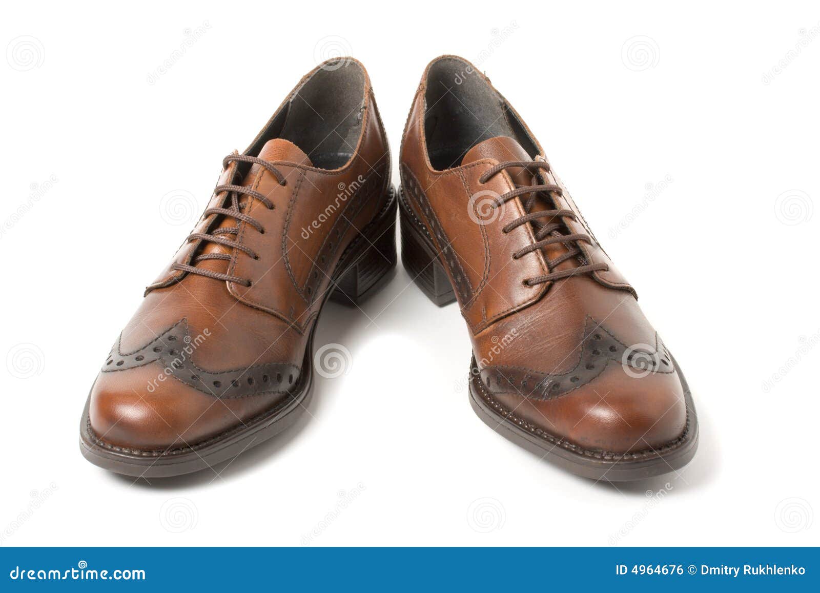 Two Brown Shoes Isolated on White Stock Photo - Image of boot, feet ...