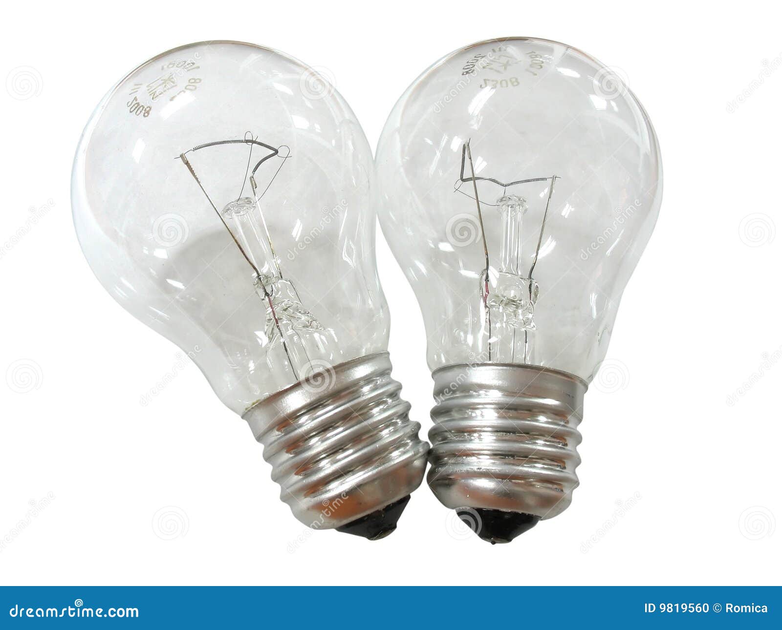 Two Bulb Lamps Isolated On White Background Stock Photo Image of